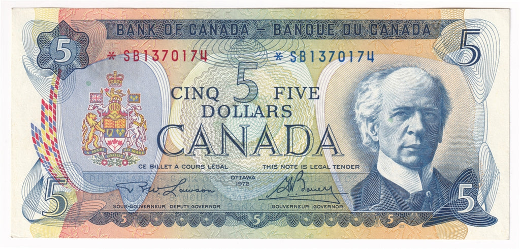 BC-48bA 1972 Canada $5 Lawson-Bouey, *SB Below 1.6M, Almost Uncirculated (AU50)