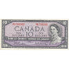 BC-40b 1954 Canada $10 Beattie-Rasminsky, M/V, Very Fine (VF20)