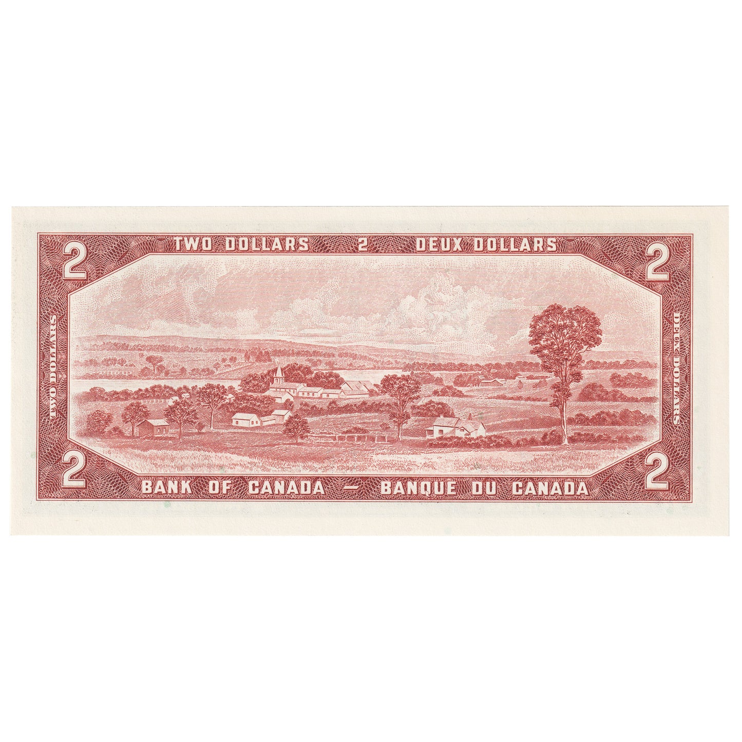 BC-38b 1954 Canada $2 Beattie-Rasminsky, Y/R, Uncirculated (MS60)