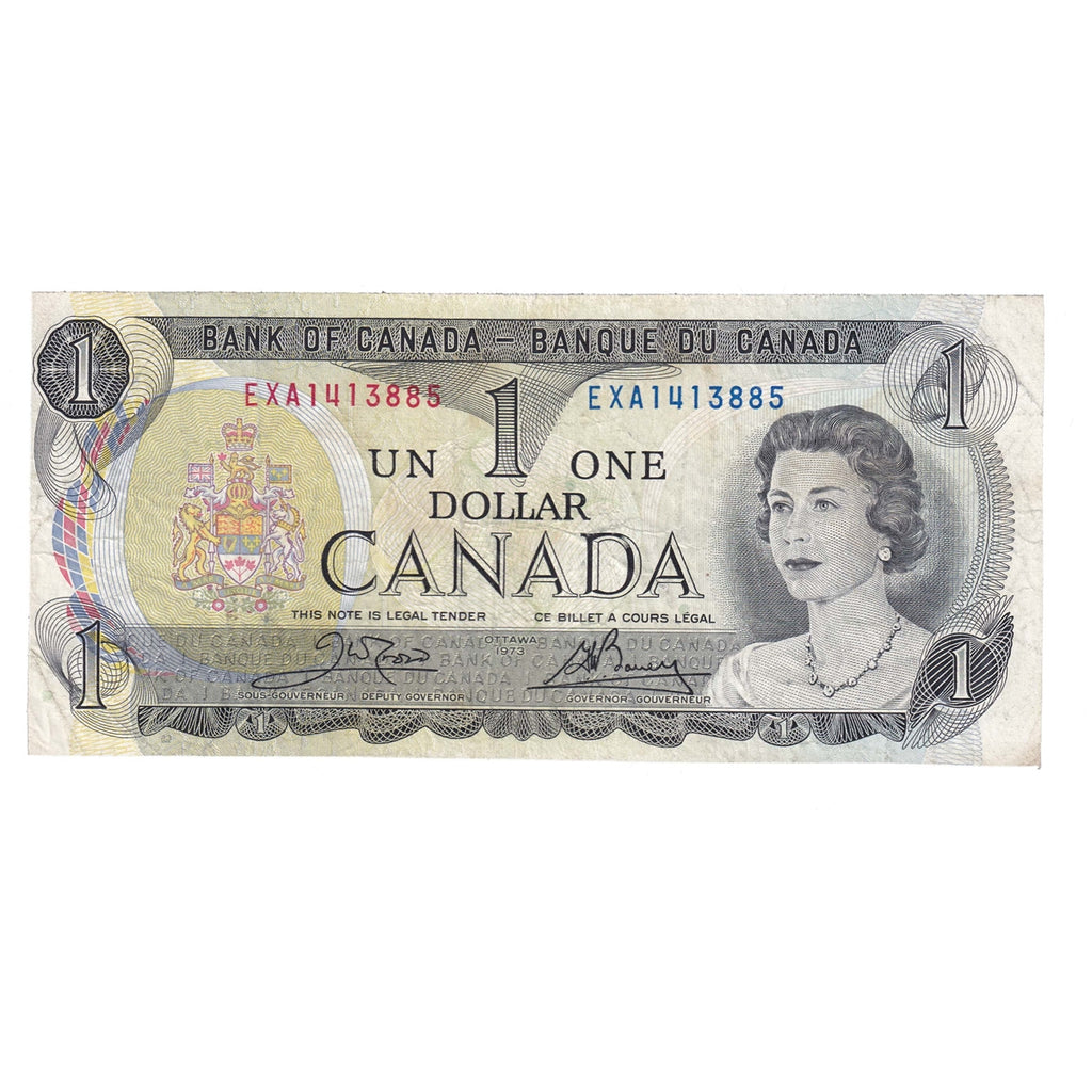 BC-46bT 1973 Canada $1 Crow-Bouey, EXA, Test Note, F-VF (F15)