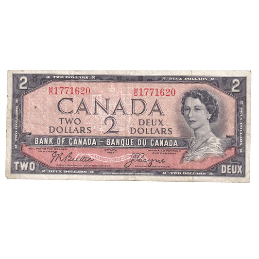 BC-38a 1954 Canada $2 Beattie-Coyne, M/B, Very Fine (VF20)