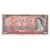 BC-38b 1954 Canada $2 Beattie-Rasminsky, C/R, Almost Uncirculated (AU50)