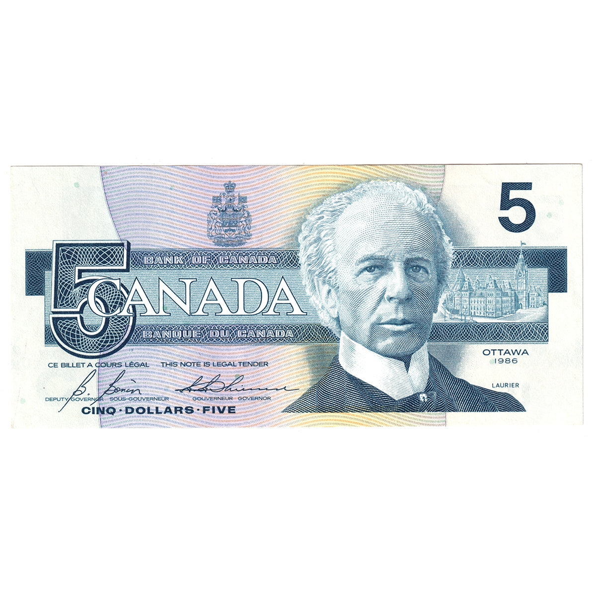 BC-56c 1986 Canada $5 Bonin-Thiessen, GOJ, UNC