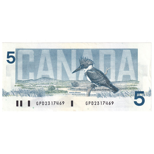 BC-56c 1986 Canada $5 Bonin-Thiessen, GPD, AU-UNC