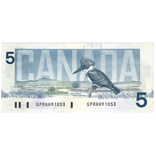 BC-56c 1986 Canada $5 Bonin-Thiessen, GPR, AU-UNC
