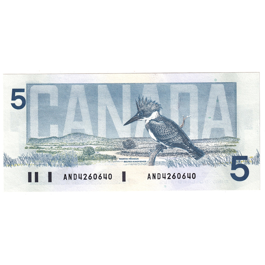 BC-56c-i 1986 Canada $5 Bonin-Thiessen, AND, AU-UNC (AU55)