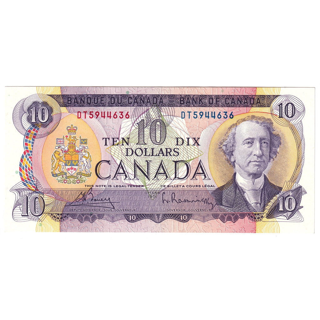 BC-49b 1971 Canada $10 Bouey-Rasminsky, DT, Uncirculated (MS60)