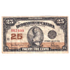DC-24b 1923 Dominion 25 cent Shinplaster Hyndman-Saunders, No Authorized, Very Fine (VF20)