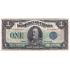 DC-25c 1923 Dominion $1 McCavour-Saunders, Blue Seal, Group 1, Very Fine (VF20)