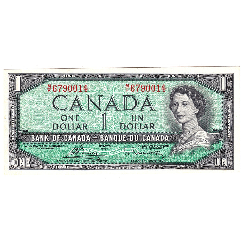 BC-37c 1954 Canada $1 Bouey-Rasminsky, M/F, Extra Fine (EF40)
