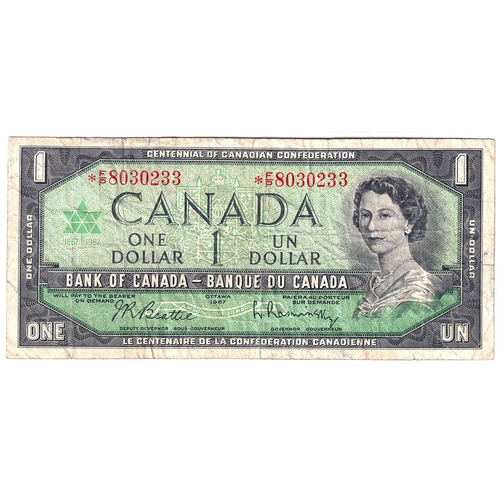 BC-45BA-i 1967 Canada $1 Beattie-Rasminsky, *F/P, F-VF (F15)