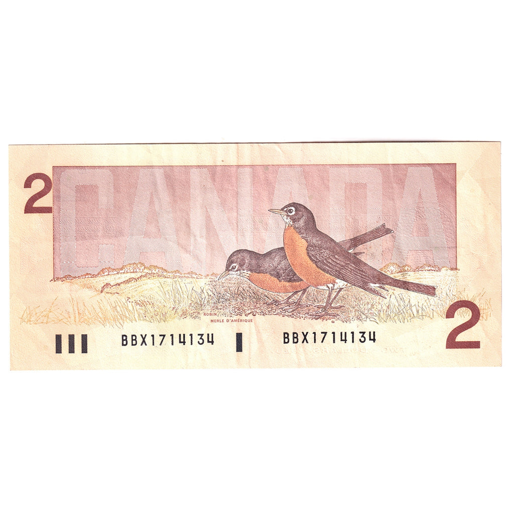 BC-55bA 1986 Canada $2 Thiessen-Crow, Small BBX, Circ