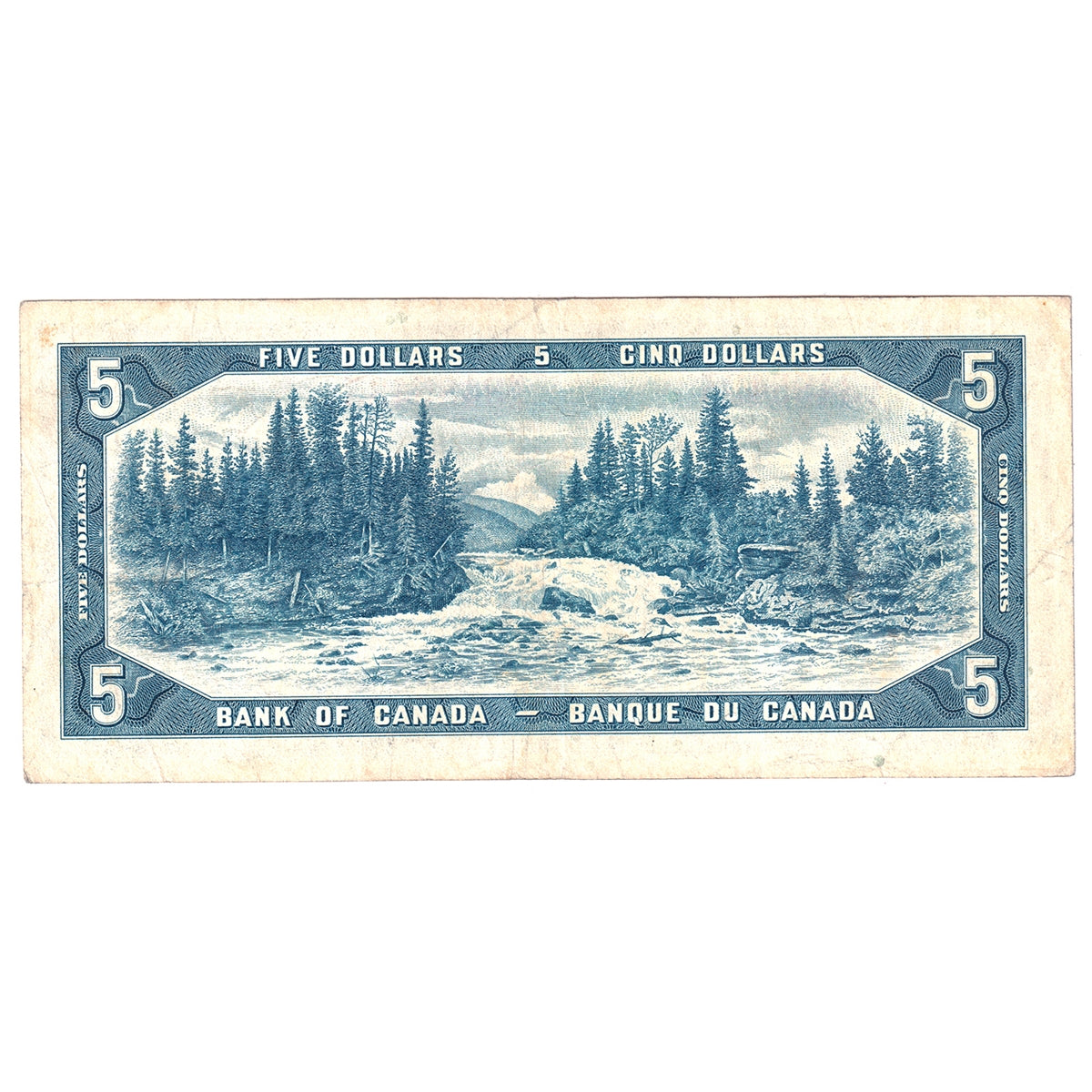 BC-39b 1954 Canada $5 Beattie-Rasminsky, M/S, F-VF (F15)