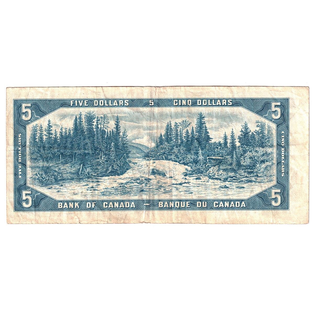 BC-39c 1954 Canada $5 Bouey-Rasminsky, T/X, Fine (F12)