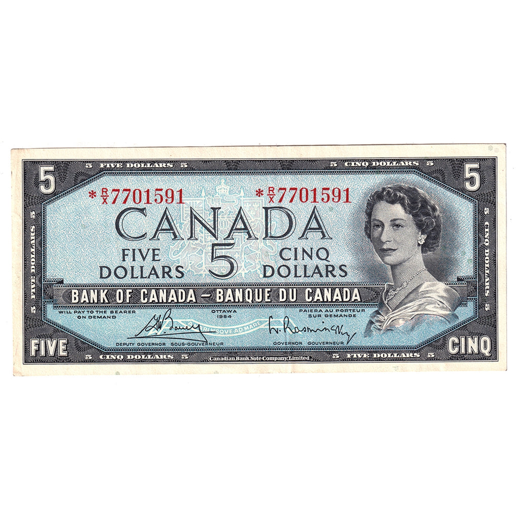 BC-39cA 1954 Canada $5 Bouey-Rasminsky, *R/X Above 7.64M, Extra Fine (EF40)