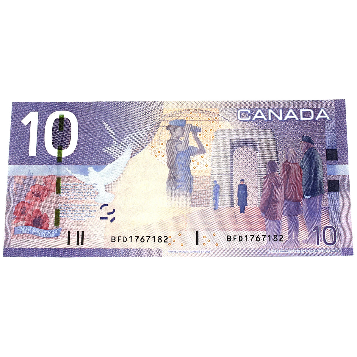 BC-68b 2008 Canada $10 Jenkins-Carney, BFD, Uncirculated (MS60)