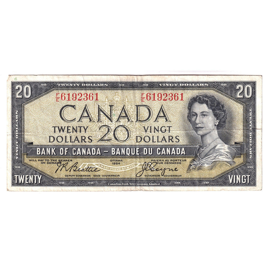BC-41a 1954 Canada $20 Beattie-Coyne, F/E, F-VF (F15)