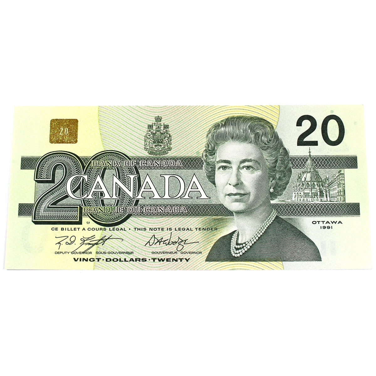 BC-58d-i 1991 Canada $20 Knight-Dodge, AYM, Uncirculated (MS60)