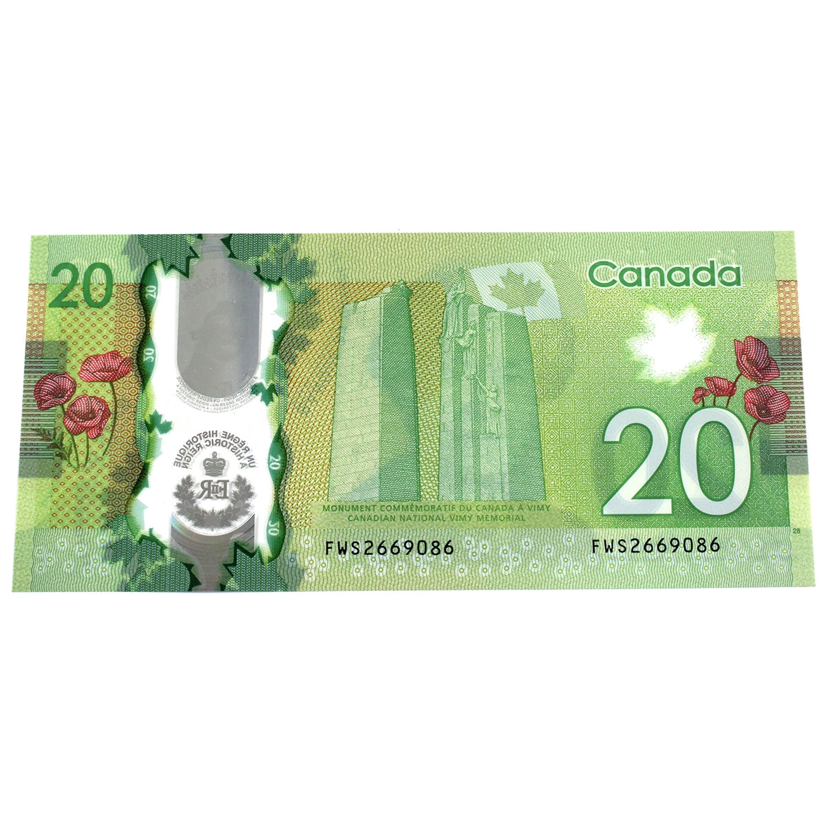 BC-74 2015 Canada $20 Wilkins-Poloz, FWS, Choice Uncirculated (CUNC63)