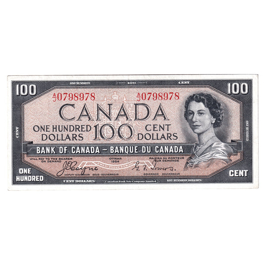 BC-35a 1954 Canada $100 Coyne-Towers, Devil's Face, A/J, VF