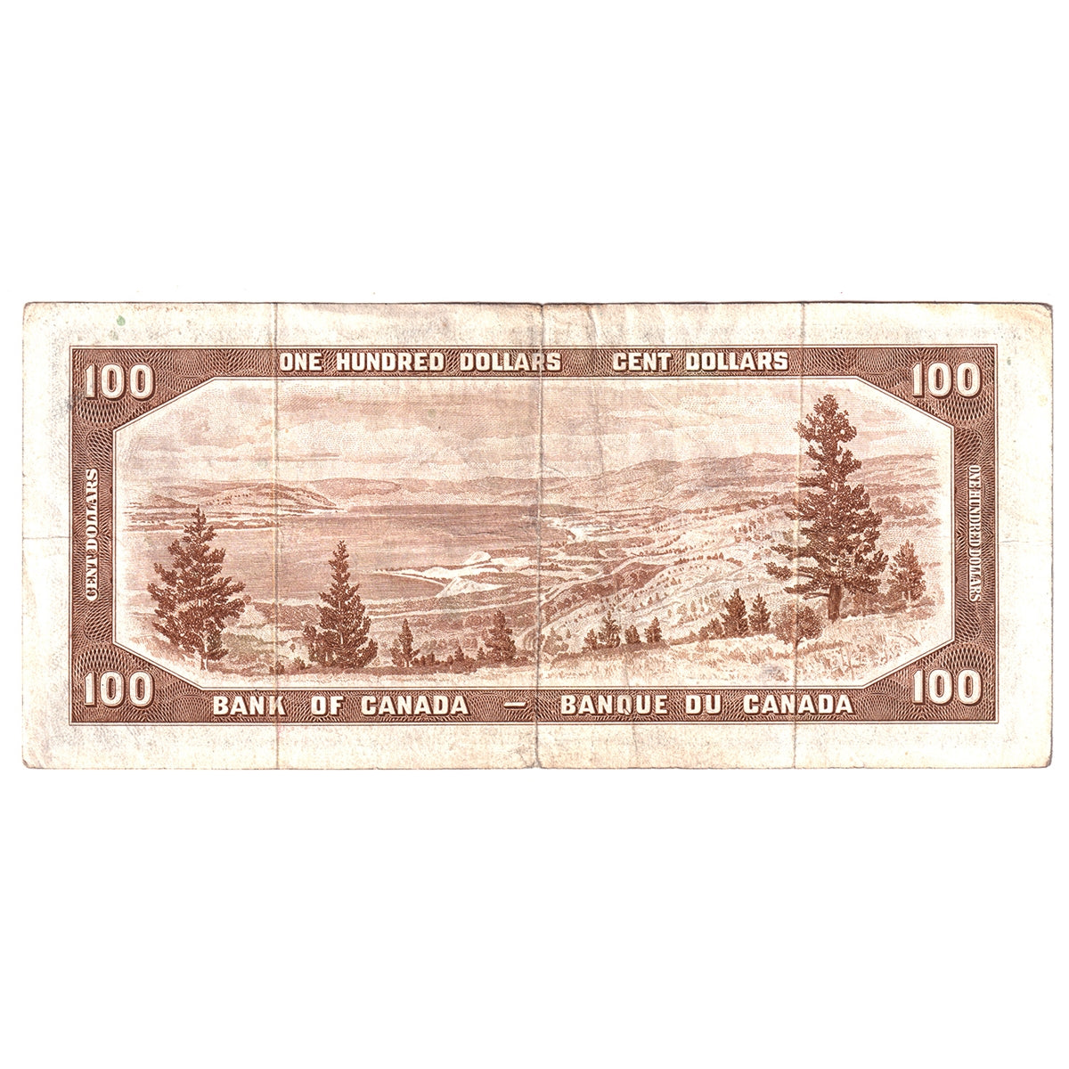 BC-35b 1954 Canada $100 Beattie-Coyne, Devil's Face, A/J, F-VF (F15)