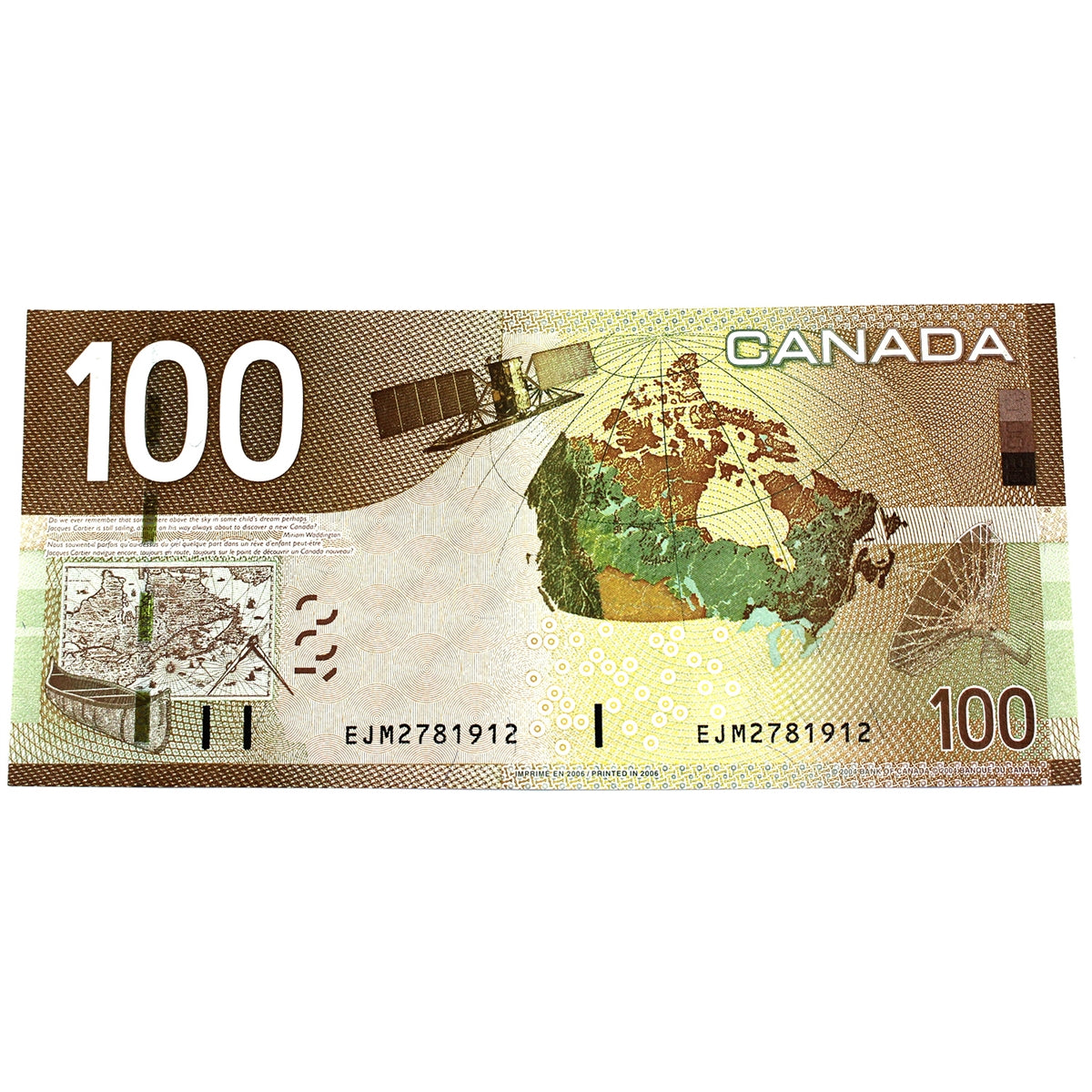 BC-66a-i 2006 Canada $100 Jenkins-Dodge, EJM, Choice Uncirculated (CUNC63)
