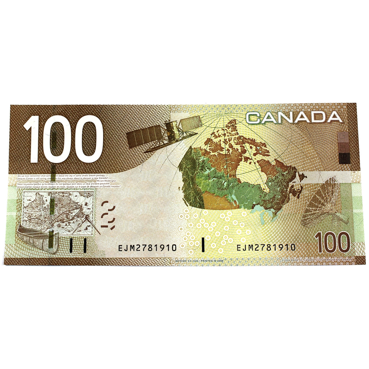 BC-66a-i 2006 Canada $100 Jenkins-Dodge, EJM, Uncirculated (MS60)