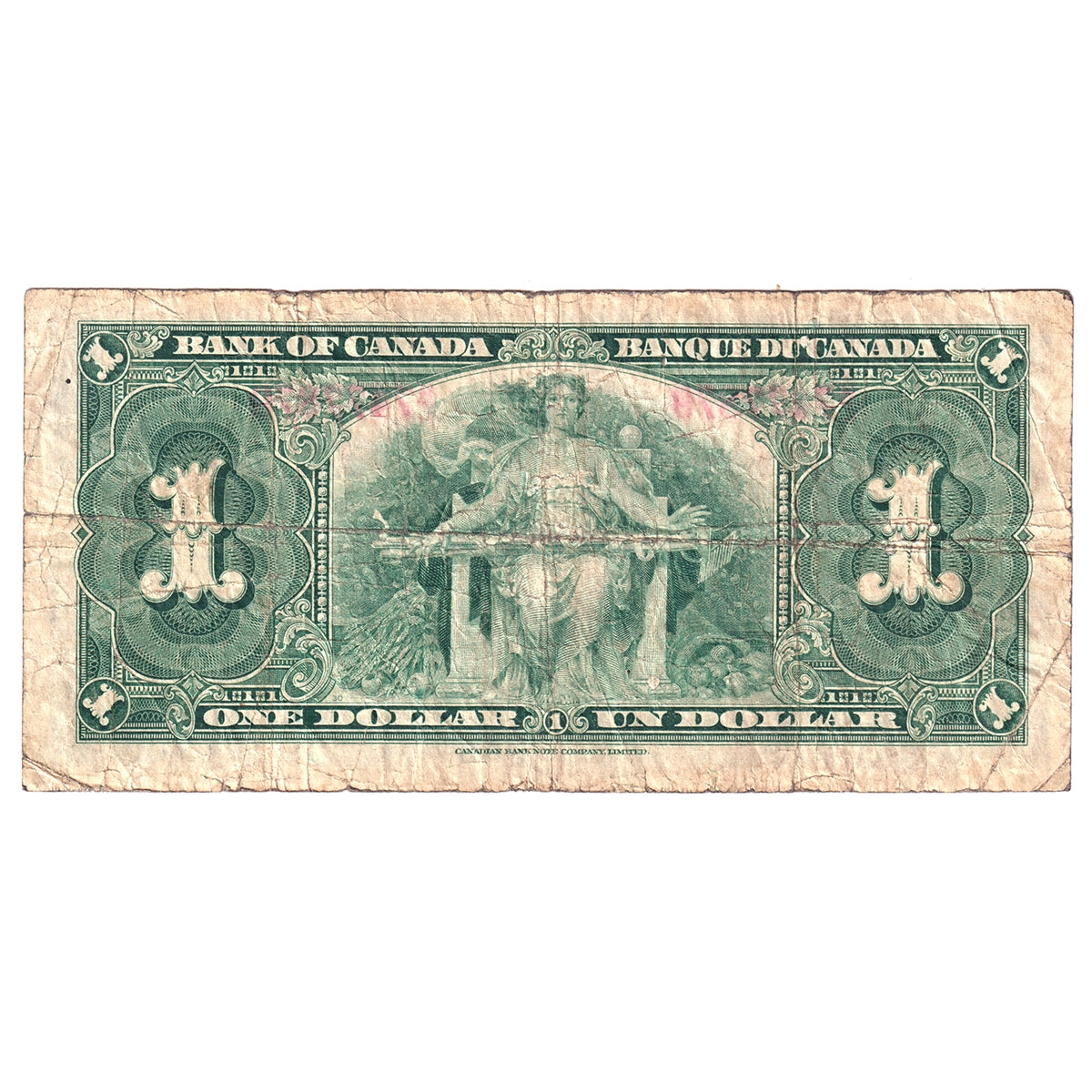 BC-21c 1937 Canada $1 Gordon-Towers, H/L, Circ