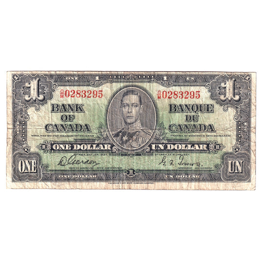 BC-21c 1937 Canada $1 Gordon-Towers, G/M, Circ