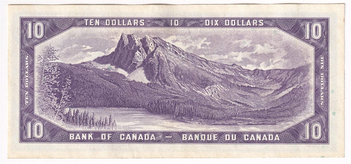 BC-40b 1954 Canada $10 Beattie-Rasminsky, P/T, EF-AU (EF45)