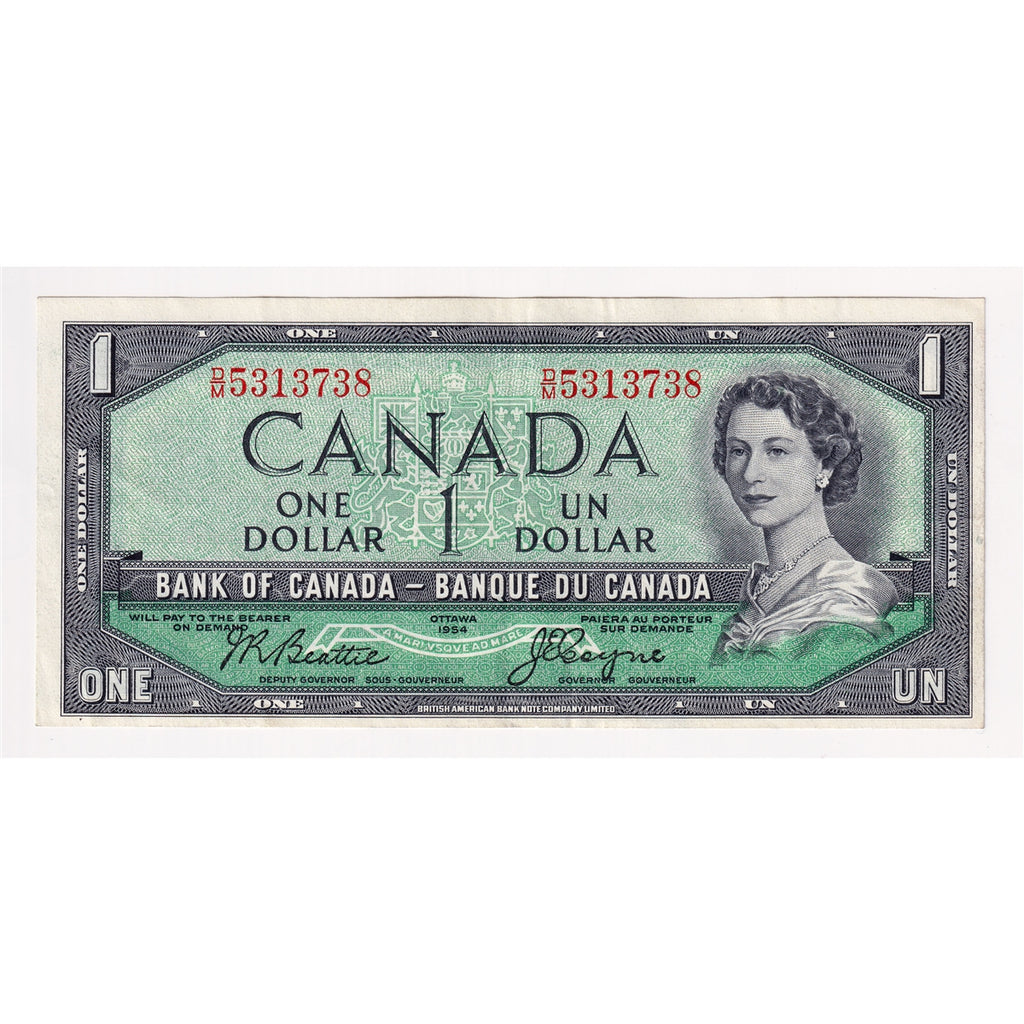 BC-37a-i 1954 Canada $1 Beattie-Coyne, D/M, Extra Fine (EF40)