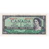 BC-37a-i 1954 Canada $1 Beattie-Coyne, D/M, VF-EF (VF30)