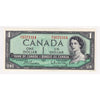 BC-37b 1954 Canada $1 Beattie-Rasminsky, H/Y, EF-AU (EF45)