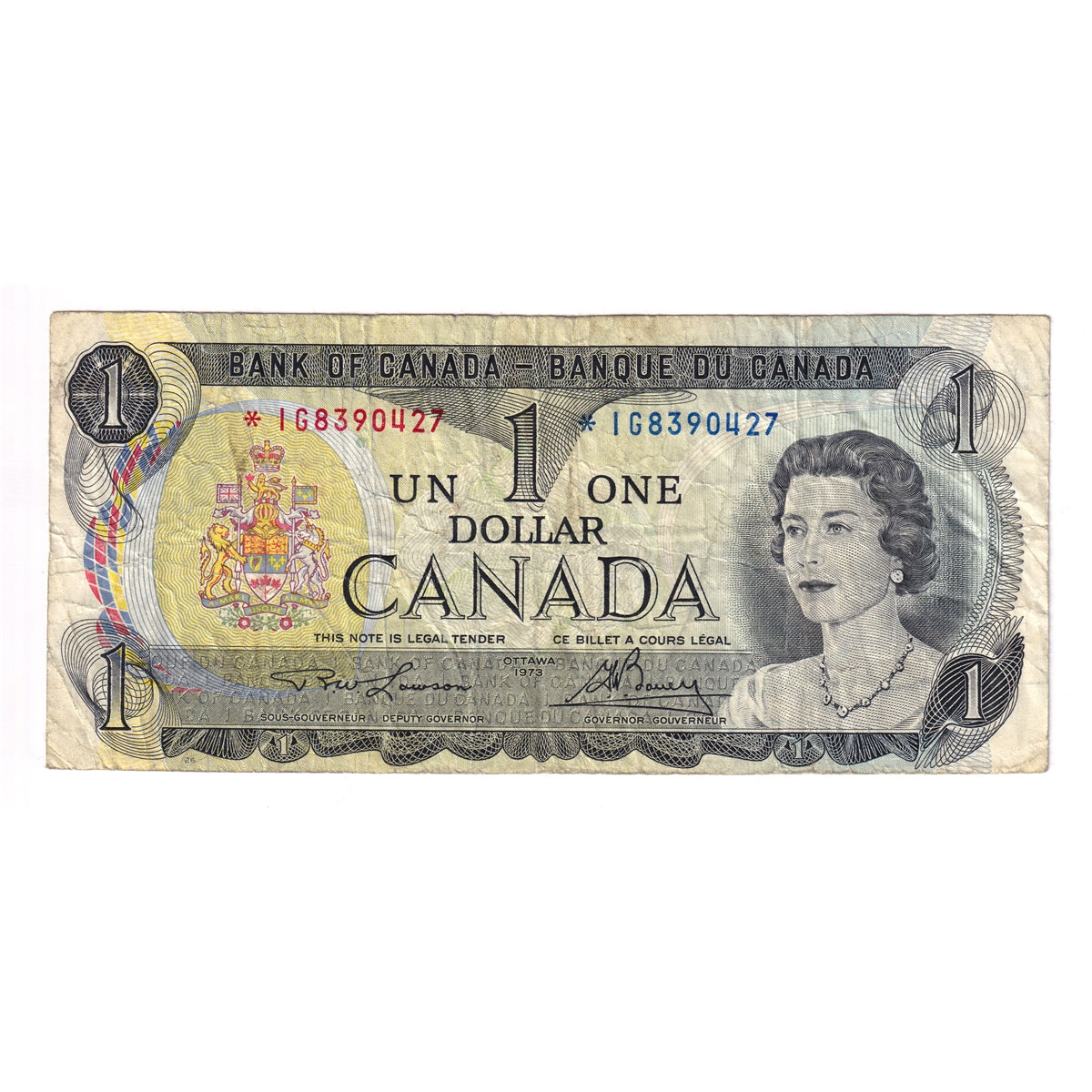 BC-46aA 1973 Canada $1 Lawson-Bouey, *IG, Fine (F12)