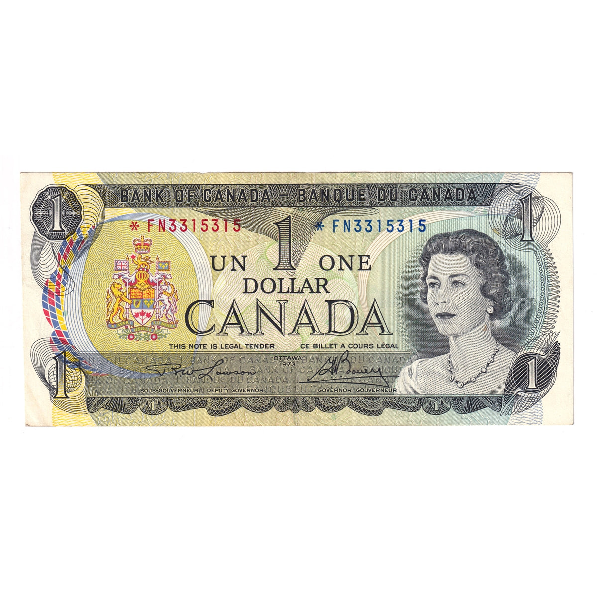 BC-46aA 1973 Canada $1 Lawson-Bouey, *FN, EF-AU (EF45)