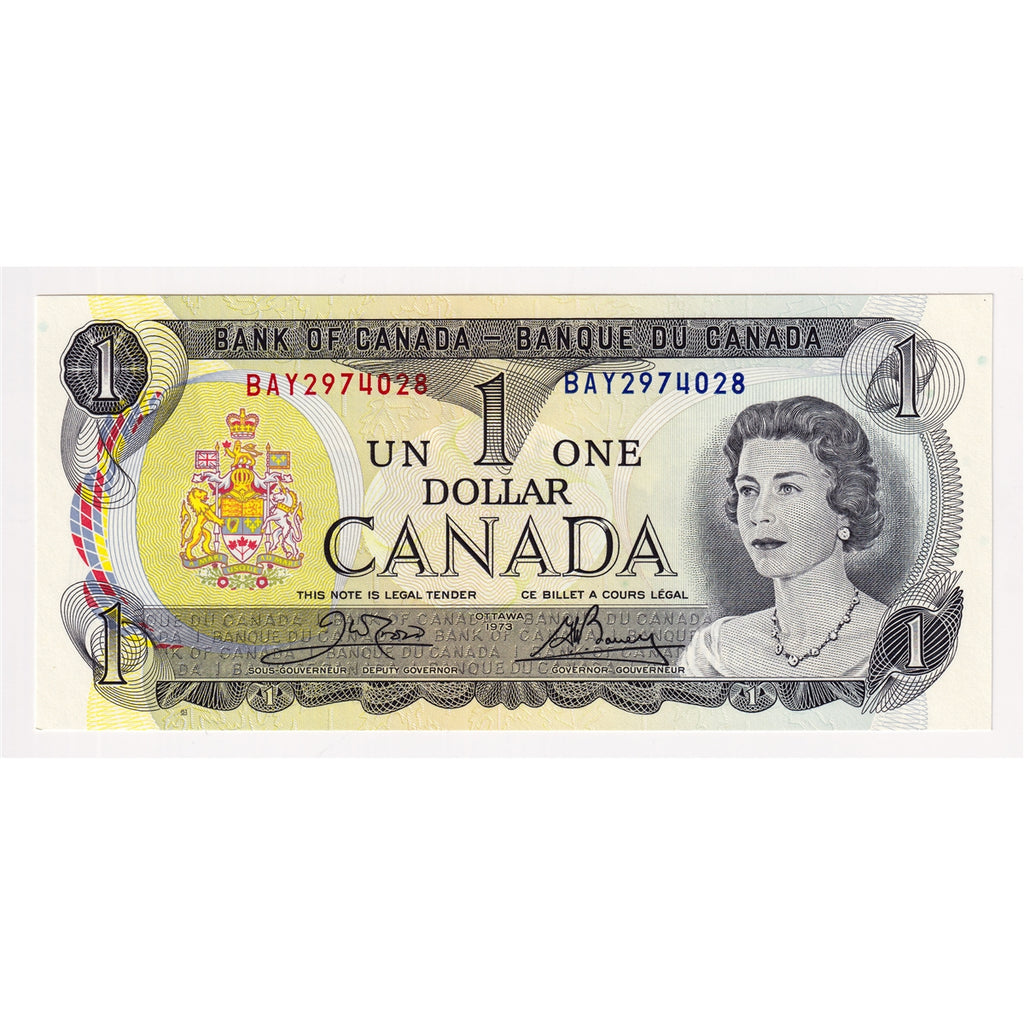 BC-46b 1973 Canada $1 Crow-Bouey, BAY, Choice Uncirculated (CUNC63)