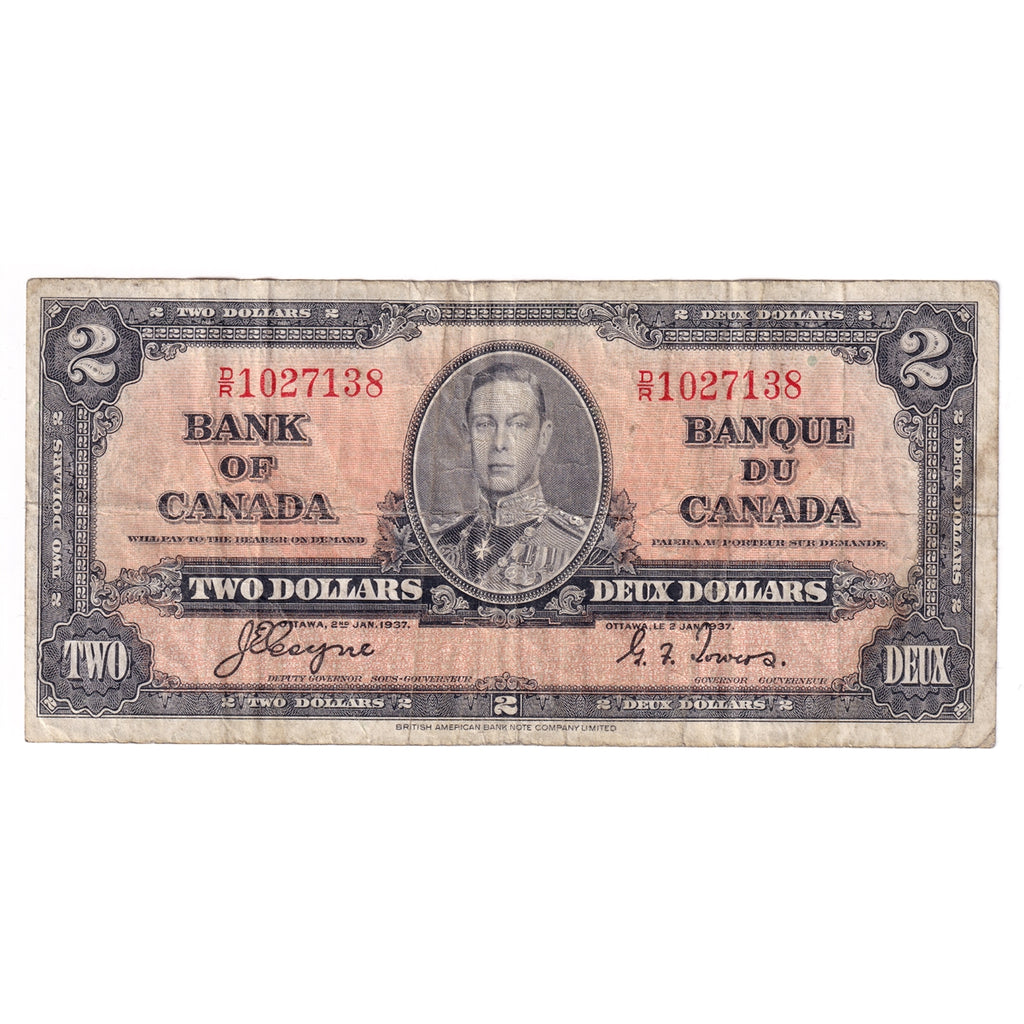 BC-22c 1937 Canada $2 Coyne-Towers, D/R, F