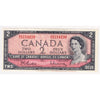 BC-38b 1954 Canada $2 Beattie-Rasminsky, H/U, Almost Uncirculated (AU50)