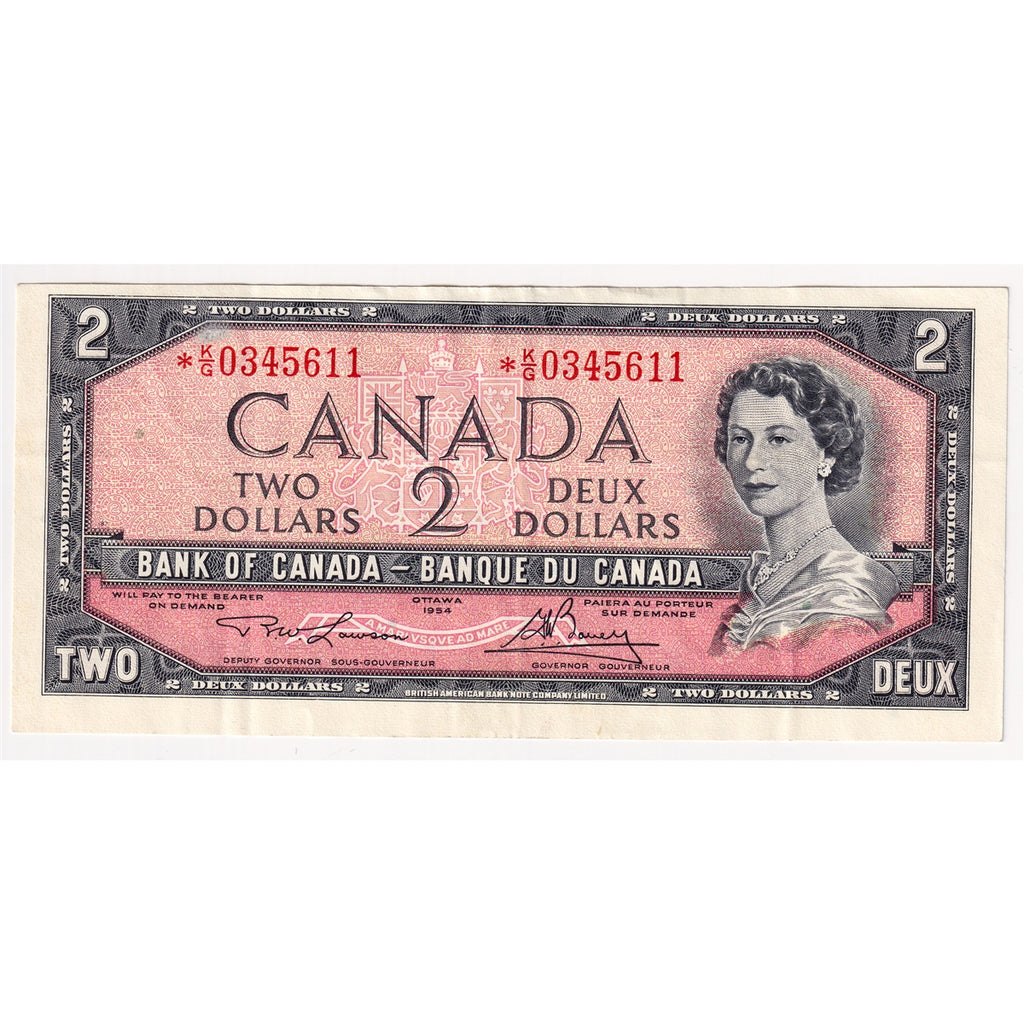 BC-38dA 1954 Canada $2 Lawson-Bouey, *K/G, VF-EF (VF30)