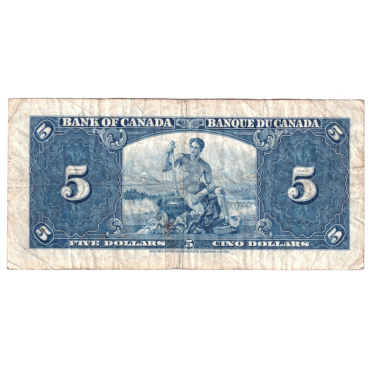 BC-23b 1937 Canada $5 Gordon-Towers, S/C, F-VF (F15)