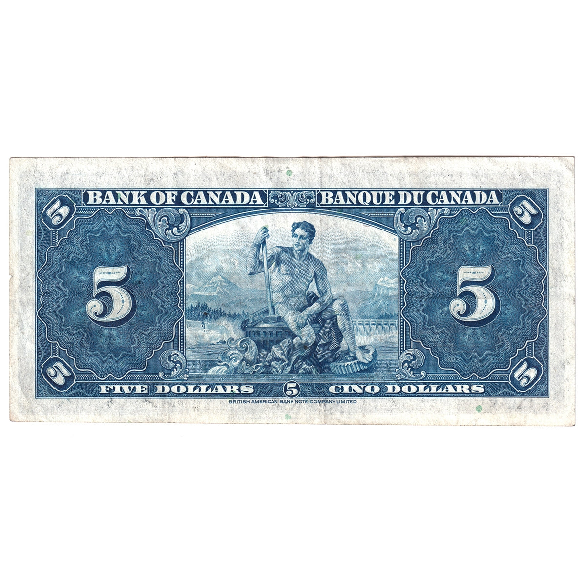 BC-23b 1937 Canada $5 Gordon-Towers, U/C, VF-EF (VF30)