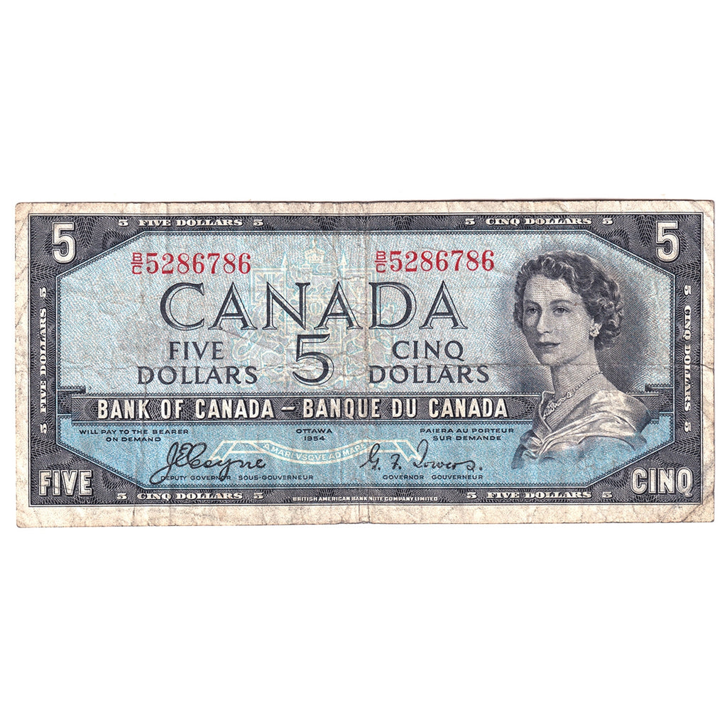 BC-31a 1954 Canada $5 Coyne-Towers, Devil's Face, B/C, F