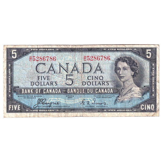 BC-31a 1954 Canada $5 Coyne-Towers, Devil's Face, B/C, F
