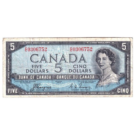 BC-31a 1954 Canada $5 Coyne-Towers, Devil's Face, C/C, F