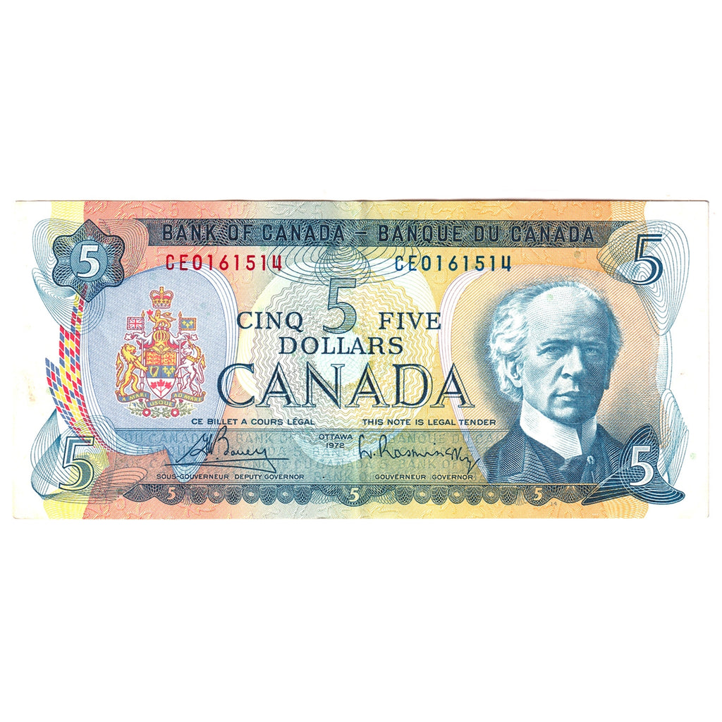 BC-48a 1972 Canada $5 Bouey-Rasminsky, CE, EF-AU (EF45)