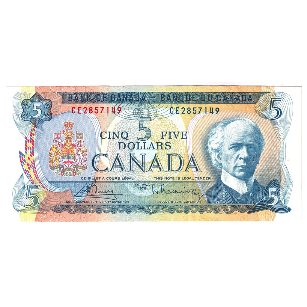 BC-48a 1972 Canada $5 Bouey-Rasminsky, CE, Extra Fine (EF40)