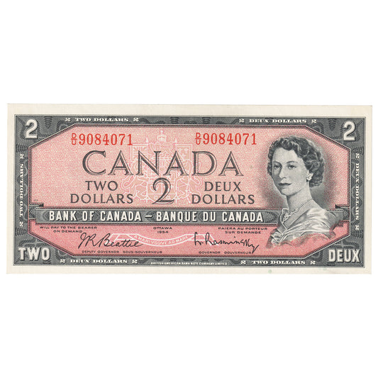 BC-38b 1954 Canada $2 Beattie-Rasminsky, D/U, AU
