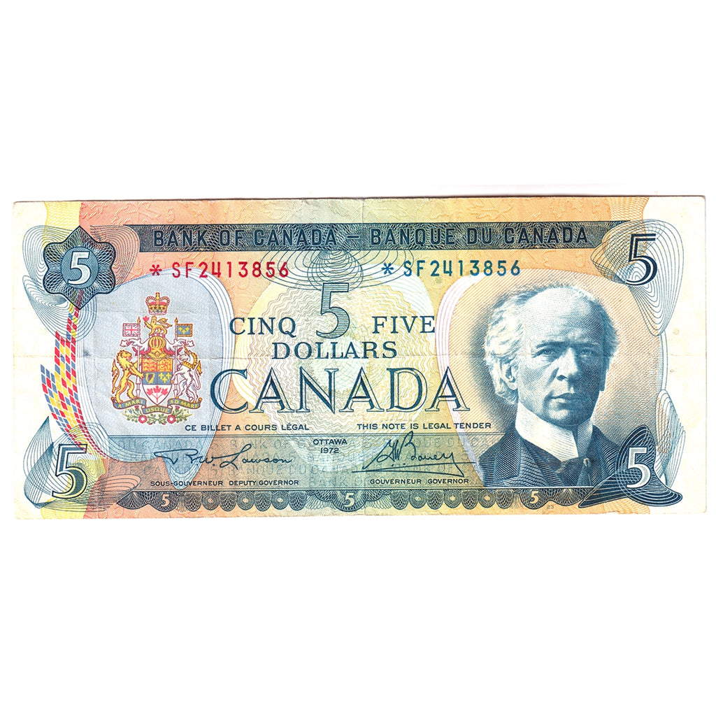 BC-48bA 1972 Canada $5 Lawson-Bouey, *SF, F-VF (F15)