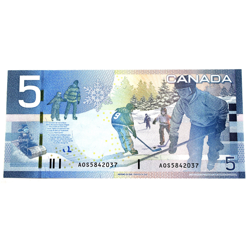 BC-67aA 2006 Canada $5 Jenkins-Dodge, AOS(5.80-5.88), Choice Uncirculated (CUNC63)