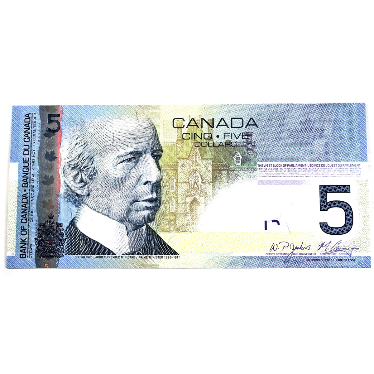 BC-67b 2008 Canada $5 Jenkins-Carney, AAD, AU-UNC (AU55)
